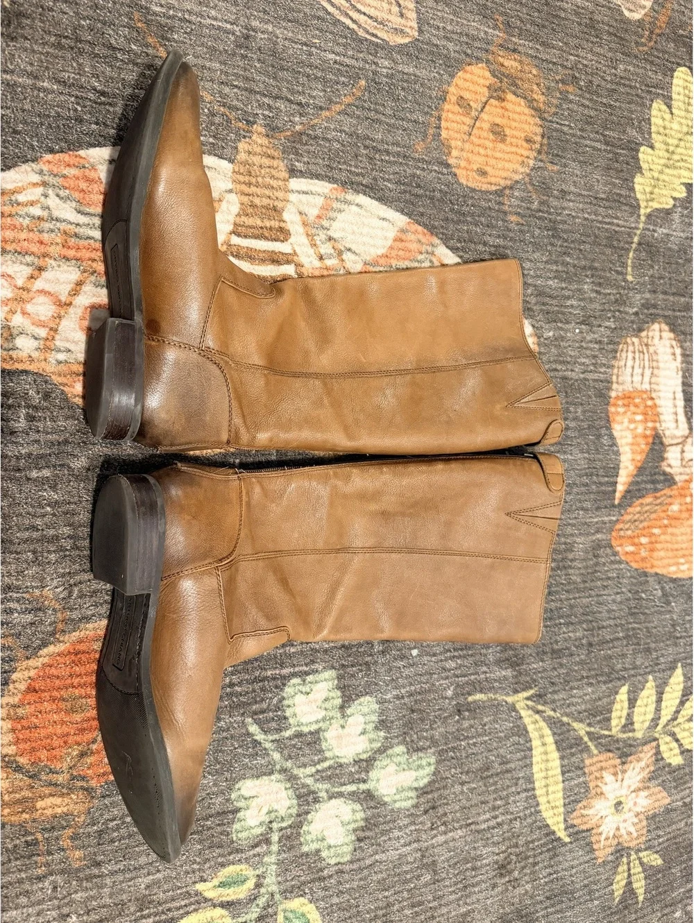 Arturo Chiang Brown Leather Tall Riding Boots Women Size 8